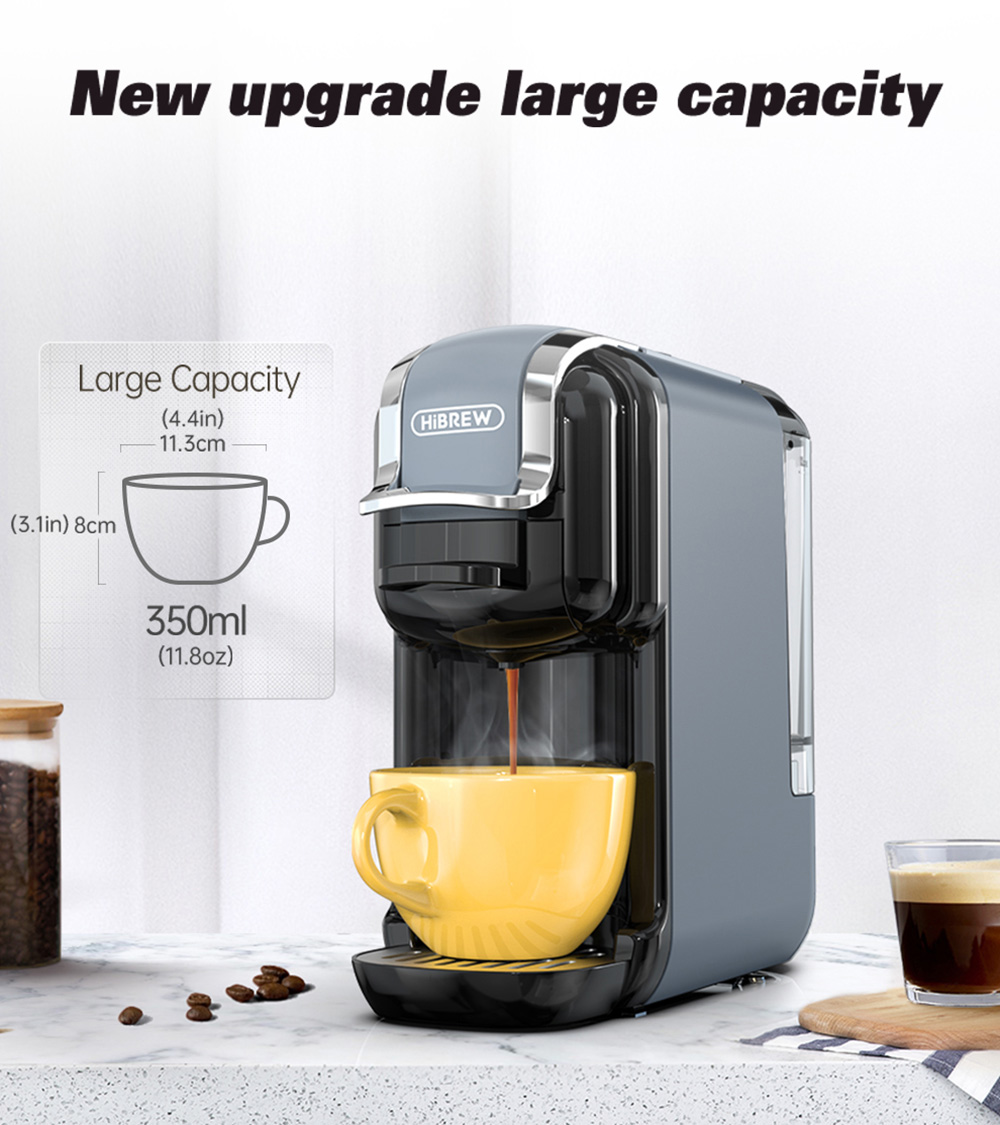 HiBREW H2B 5 in 1 Multi-Capsule Cold & amp; Hot Coffee Maker, Gray