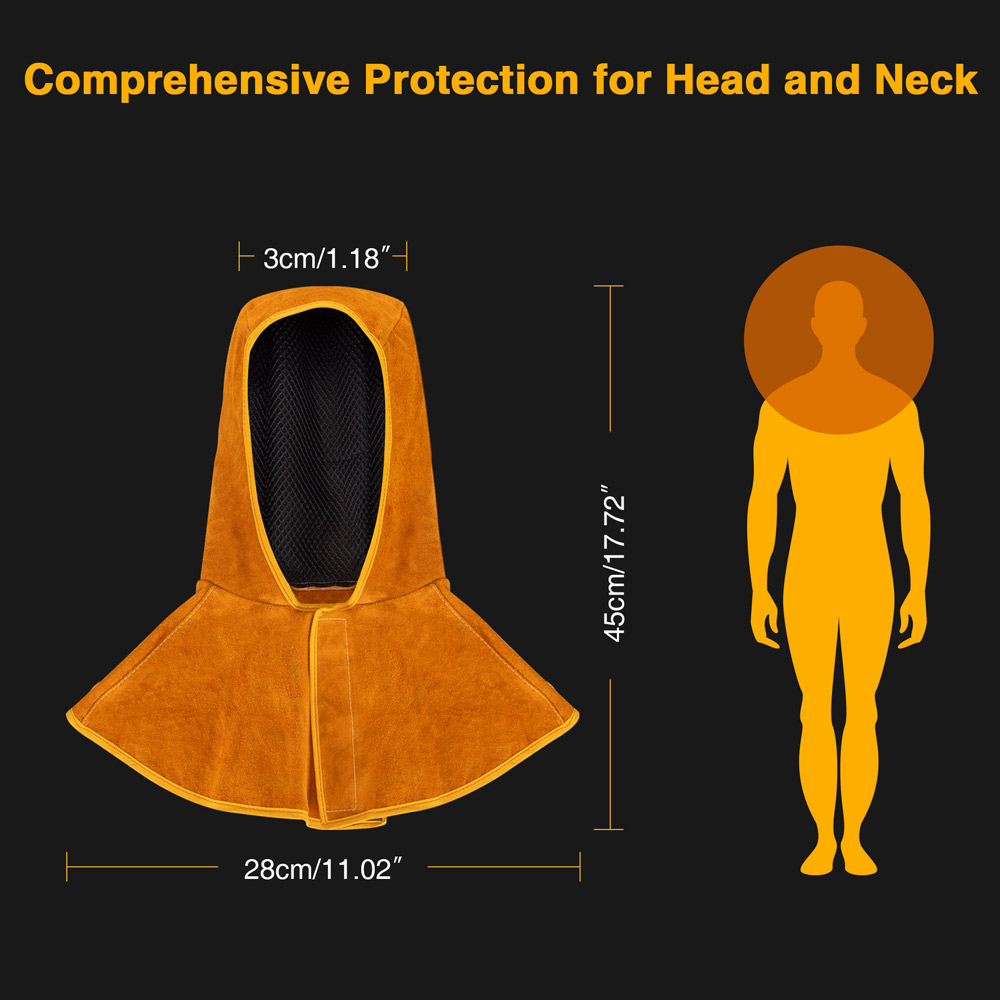 Mecpow Leather Welding Hood + Welding Heat Resistant Gloves