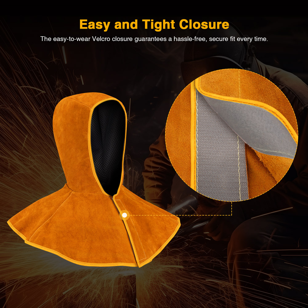 Mecpow Leather Welding Hood + Welding Heat Resistant Gloves