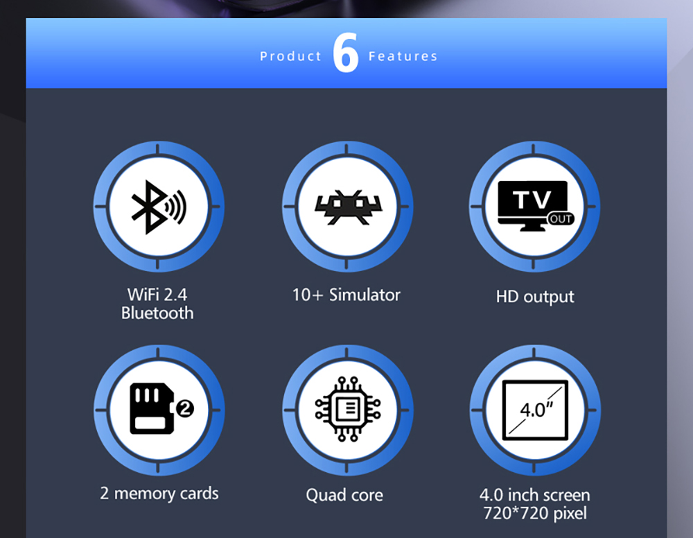 R46S Retro Game Console, 4-inch IPS Screen, 16GB + 128GB TF Card, 1GB LPDDR4 RAM, 8W Speaker, 8H Battery Life, 2.4G WiFi - White