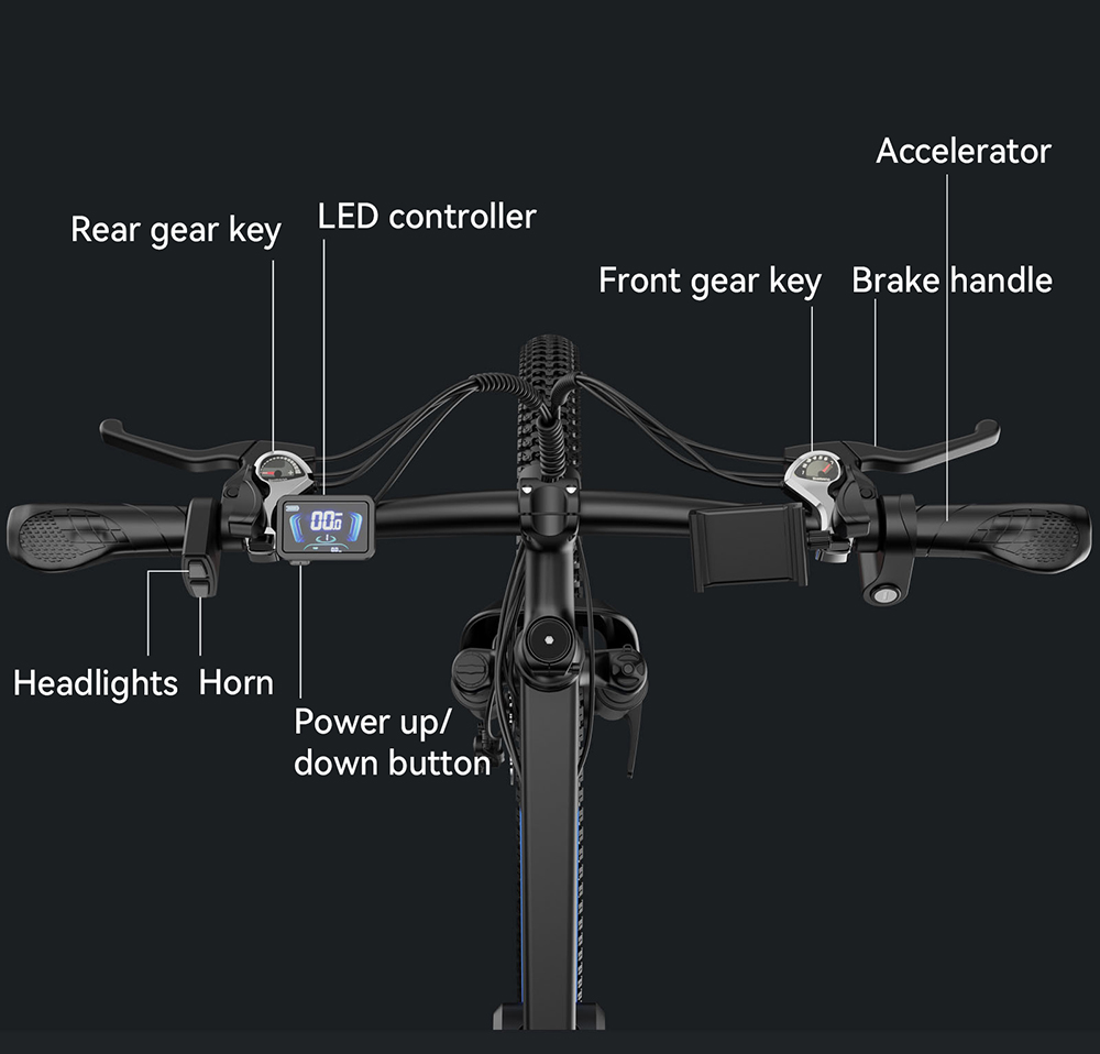 Ridstar S29 Pro Electric Bike, 1000W Motor, 48V 15,6AH Battery, 29*2.1-palcové pneumatiky, max. rýchlosť 48 km/h, dojazd 60 km, mechanické kotúčové brzdy, tlmenie predných nárazov, Shimano 21 rýchlostí