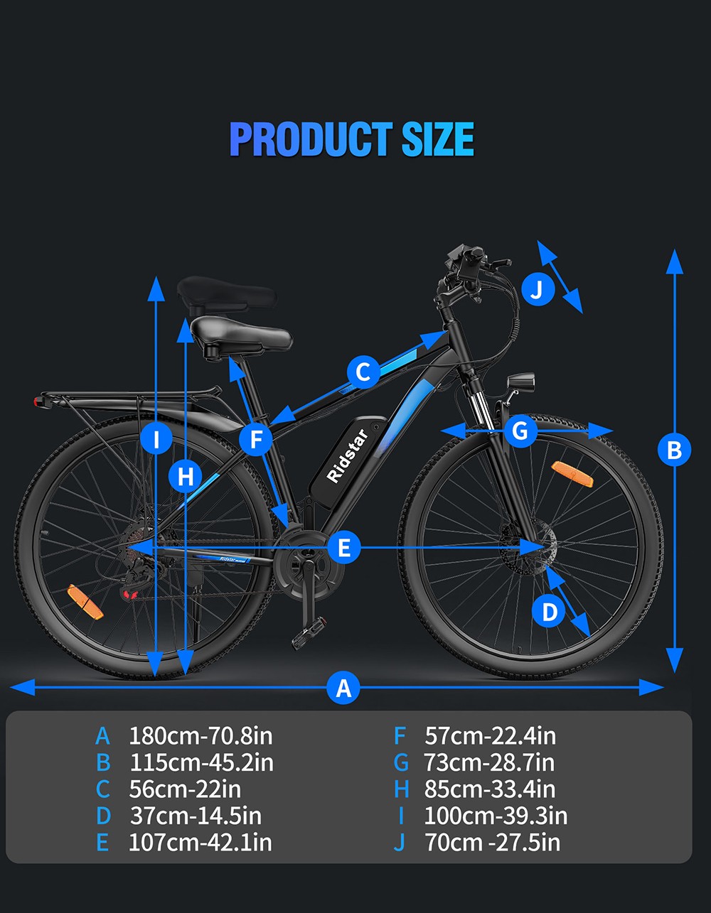 Ridstar S29 Pro Electric Bike, 1000W motor, 48V 15,6AH batéria, 29*2.1-palcové pneumatiky, max. rýchlosť 48 km/h, dojazd 60 km, mechanické kotúčové brzdy, tlmenie predných nárazov, Shimano 21 rýchlostí