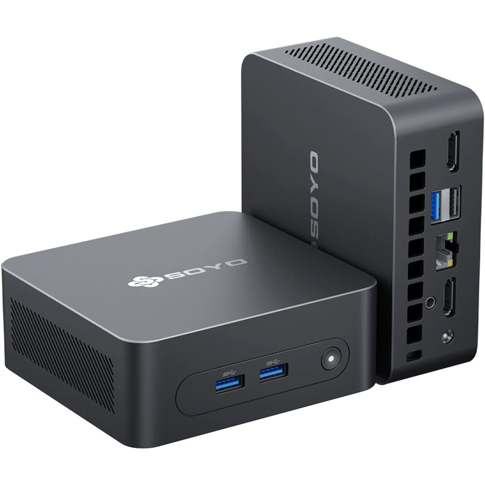 SOYO M2 Plus2 Mini PC, procesor Intel 12. generácie Alder Lake N100 do 3,4 GHz, 16 GB DDR4 512 GB SATA M.2 2280 SSD, 4K@60Hz Dual Displej, HDMI, WiFi 5 & Bluetooth 5.0 Mini počítač pre podnikanie, vzdelávanie a kanceláriu