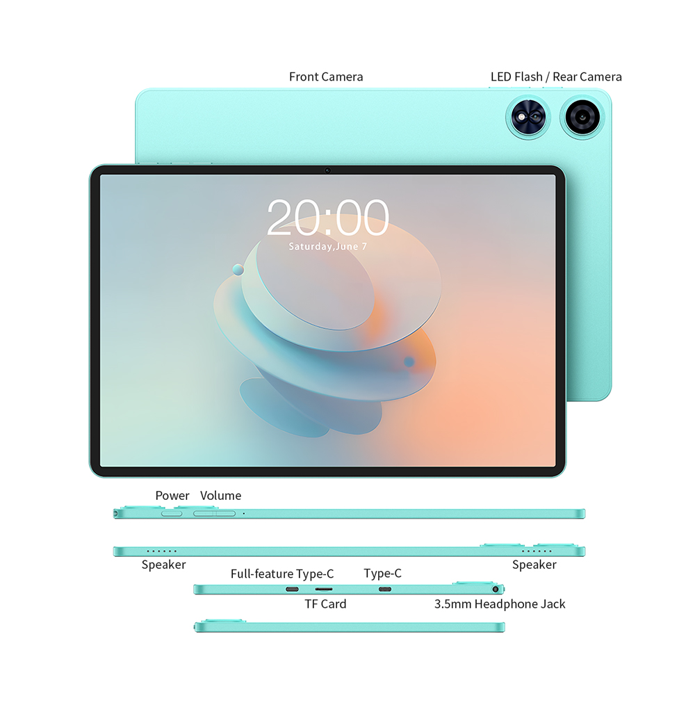 Teclast P50 Tablet, 10,92-palcový tablet s Androidom 14, 1280*800, 6GB+128GB, 1TB Expand, AI kamera 13MP/ 5MP, Allwinner A733 8-jadrový tablet s 5G WiFi, 8000mAh batéria, GPS