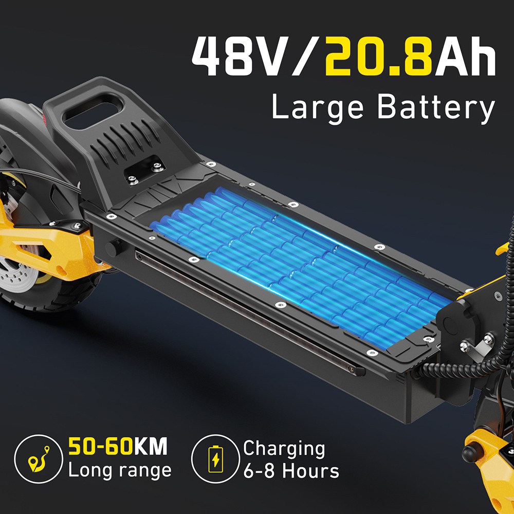 iENYRID ES1 Electric Scooter, 250W*2 Motor, 48V 20.8Ah batéria, 10-palcové terénne pneumatiky, max. rýchlosť 25 km/h, dojazd 60 km, dvojkotúčové brzdy, predné a zadné hydraulické odpruženie, tempomat