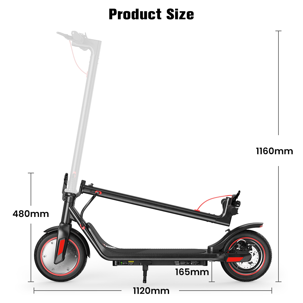 iScooter i9M Electric Scooter, 500W Motor, 42V 7.5AH batéria, 10-palcové pneumatiky, max. rýchlosť 35 km/h, dojazd 30 km, predná elektronická brzda & zadná kotúčová brzda, ovládanie aplikáciou, LCD displej