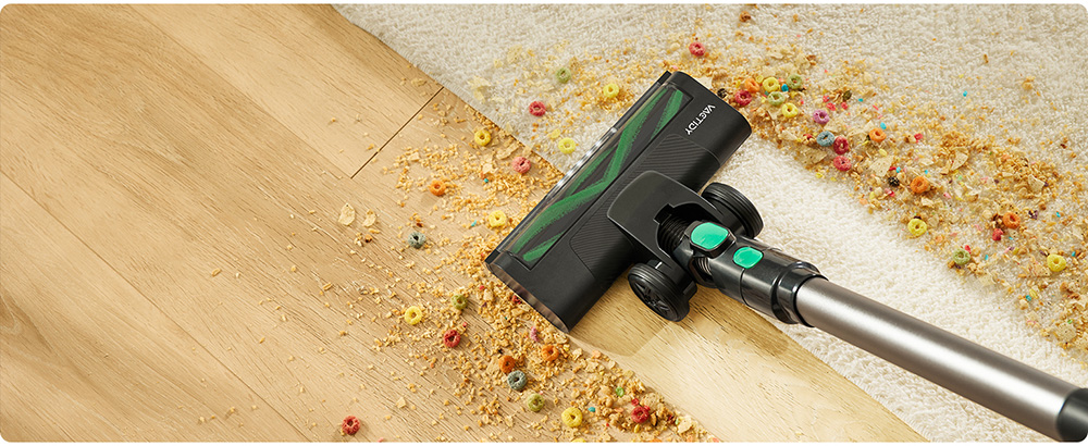 Vactidy V9 Cordless Vacuum Cleaner, 25KPa Suction, 1L Dustbin, 5 Layers Filtration System, One-Button Emptying, LED Touch Panel, Bright LED Headlights, Up to 45min Runtime