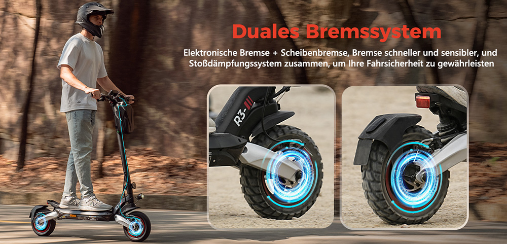 CIRCOOTER R3 Electric Scooter ABE Version, 500W Motor, 48V 15Ah Battery, 10 inch Tires, 20km/h Max Speed, 100km Range, Disc Brake + Electronic Brake, APP Control