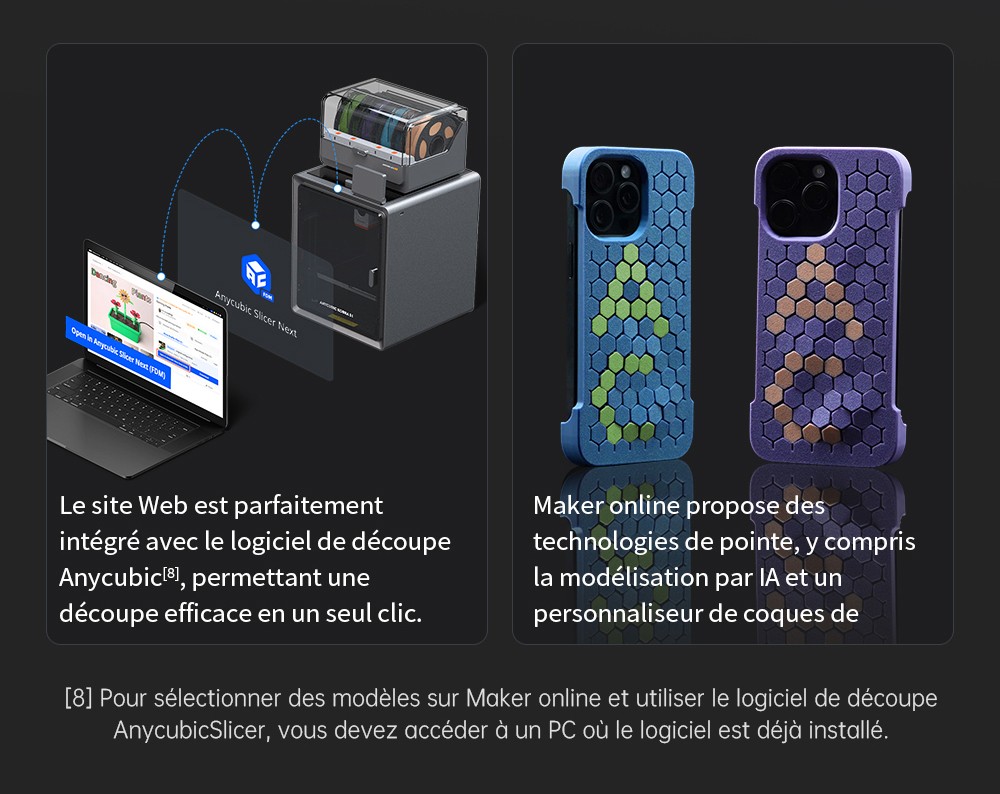 Imprimante 3D ANYCUBIC KOBRA S1 COMBO, impression 8 couleurs &eacute;clatantes, vitesse ultra-rapide de 600 mm/s, mise &agrave; niveau automatique, t&ecirc;te d'impression 320 &deg;C, ultra-silencieuse 44 dB, construction CoreXY, 250 x 250 x 250 mm