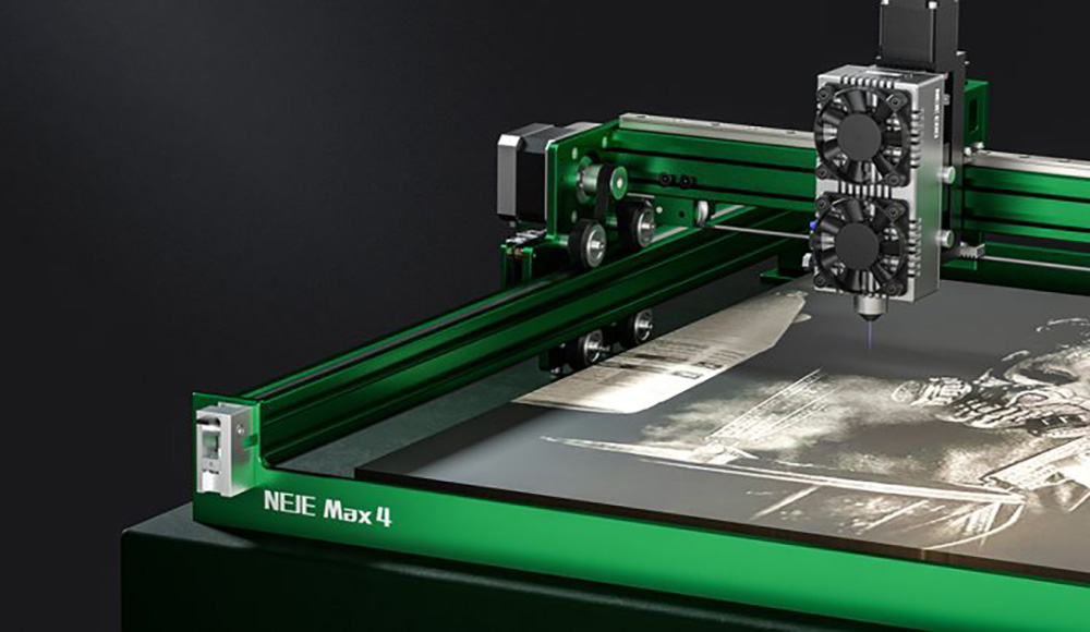 NEJE Max 4 Laser Engraver Cutter, E80 Laser Module, 24W Laser Power, GRBL Wireless Control, Motor Driver Z Axis, Auto Air-Assist, 0.1*0.1mm Focus, 4-Axis Control, Works Vertically, 750*460mm