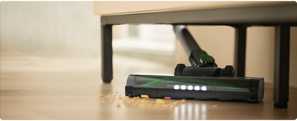 Vactidy V9 Cordless Vacuum Cleaner, 25KPa Suction, 1L Dustbin, 5 Layers Filtration System, One-Button Emptying, LED Touch Panel, Bright LED Headlights, Up to 45min Runtime