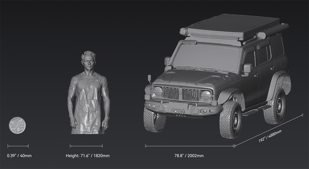 Creality RaptorX 3D Scanner, Wireless Hybrid 41-line Blue Laser & NIR, Objects Between 5-4000mm, Wireless Handle, 0.02mm Accuracy