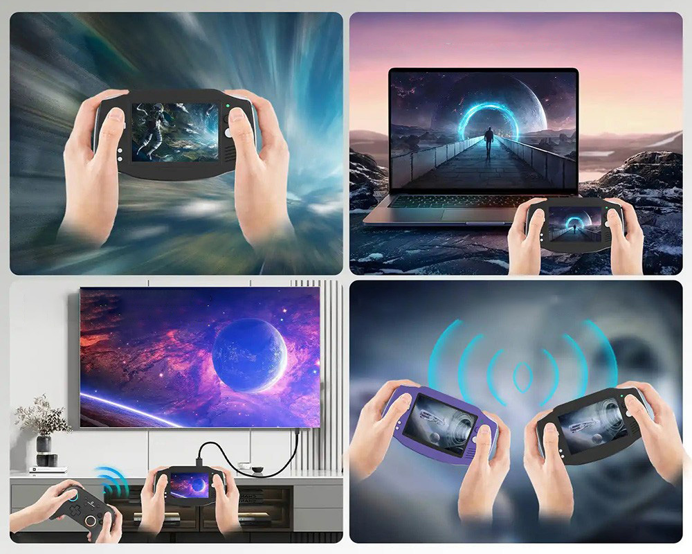 ANBERNIC RG34XX Game Console, 32GB TF Card, 3.4-inch IPS Screen, Linux 64-bit, 30+ Emulators, 7 Hours of Battery Life - Black