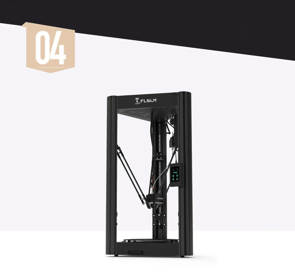 FLSUN SR Delta 3D Printer, Pre-assembled, Dual Drive Extruder, Auto Levelling, 200mm/s Fast Printing, Capacitive Touch Screen, 260mm*260mm330mm