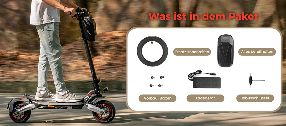 CIRCOOTER R3 Electric Scooter ABE Version, 500W Motor, 48V 15Ah Battery, 10 inch Tires, 20km/h Max Speed, 100km Range, Disc Brake + Electronic Brake, APP Control