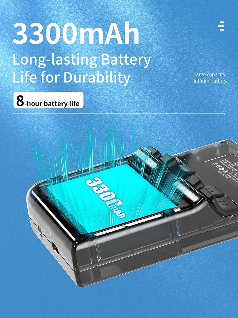 ANBERNIC RG35XX Plus Spielkonsole, 32 GB TF-Karte, 3300 mAh Akku, 8 Stunden Spielzeit, 5G WiFi Bluetooth, Moonlight-Streaming, Vibrationsmotor &ndash; Transparentes Schwarz