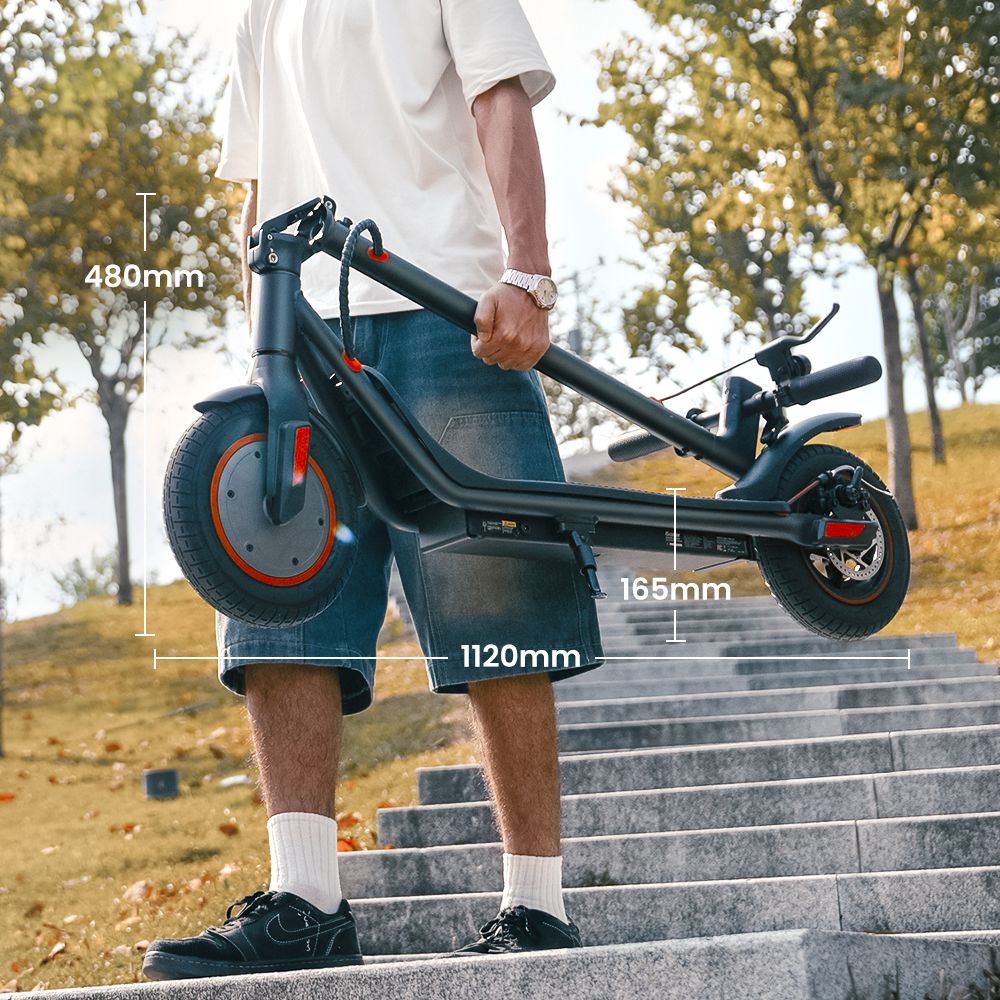 iScooter i9M Trottinette électrique, moteur 500 W, batterie 42 V 7,5 Ah, pneus pneumatiques 10 pouces, vitesse maximale 35 km/h, autonomie 30 km, frein électronique avant et frein à disque arrière, contrôle par application, écran LCD