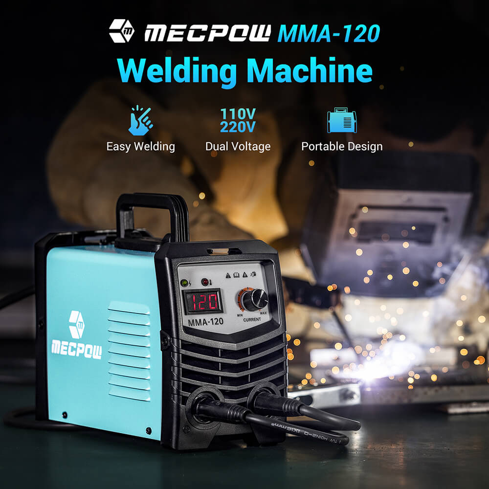 Mecpow MMA120 Stick Welder, 110V, MMA Function,  Overheating/ Overcurrent/ Overload/Over-Voltage Protection, LED Display