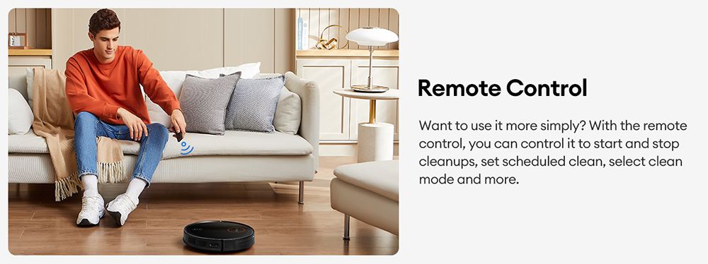 Ultenic D6S Aspirateur robot, &agrave; navigation gyroscopique, aspirateur balai 3 en 1, 3000 aspiration, 4 modes de nettoyage, batterie 2600 mAh, autonomie de 120 min