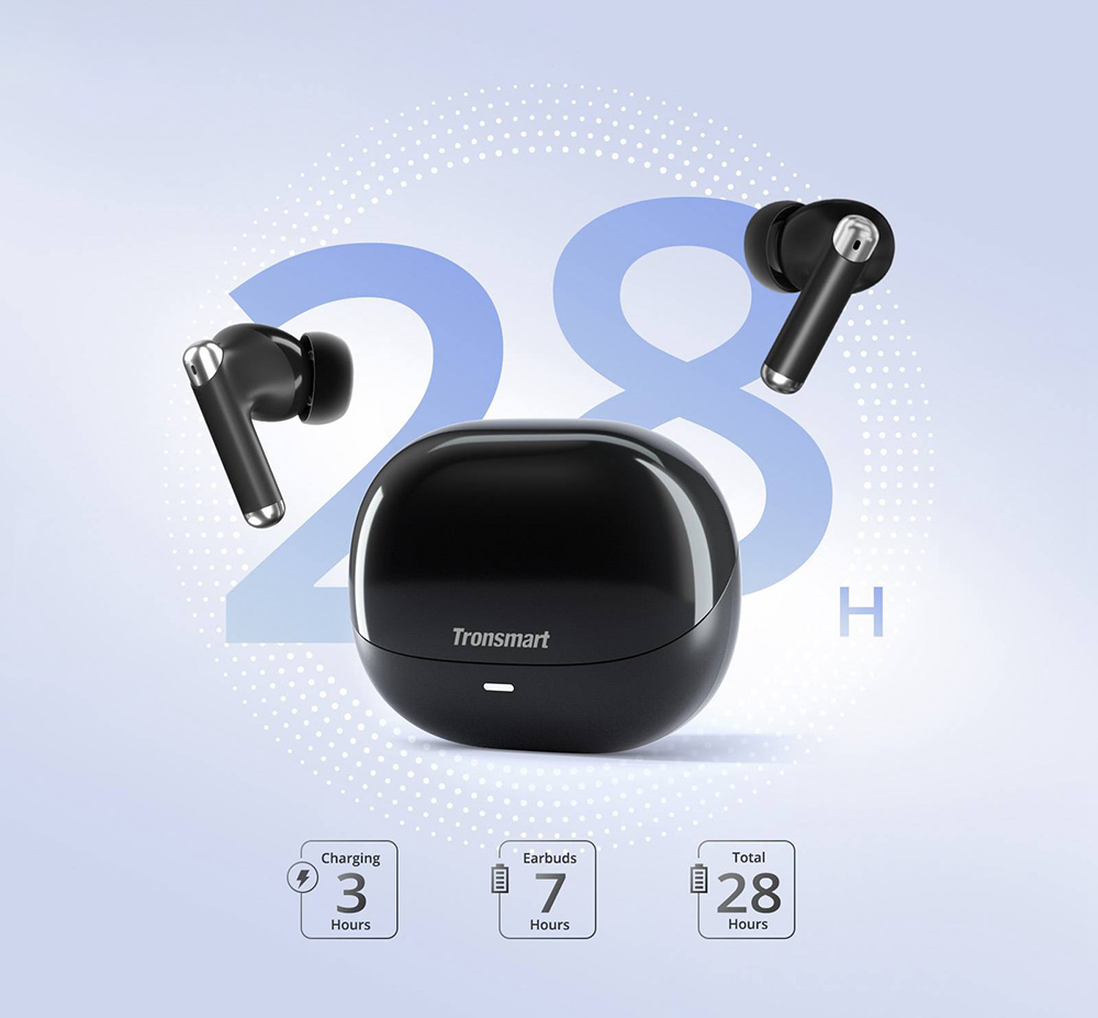 Tronsmart Sounfii R4 TWS ENC Call Noise Reduction Earbuds - Black