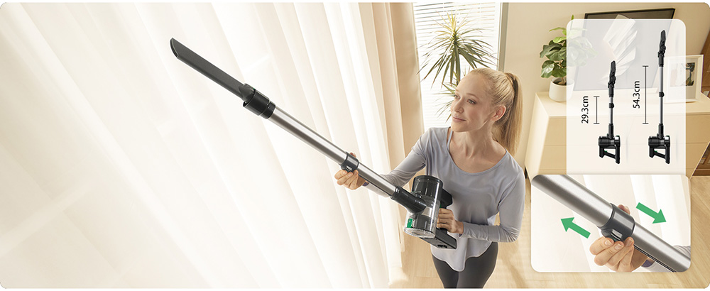 Vactidy V9 Cordless Vacuum Cleaner, 25KPa Suction, 1L Dustbin, 5 Layers Filtration System, One-Button Emptying, LED Touch Panel, Bright LED Headlights, Up to 45min Runtime