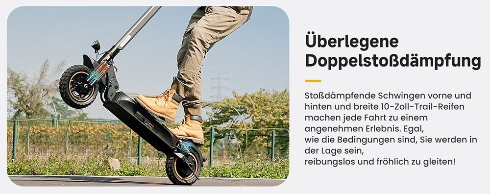 CIRCOOTER M2 Elektroroller ABE-Version, 500-W-Motor, 48-V-12,5-Ah-Akku, 10-Zoll-Reifen, 20 km/h H&ouml;chstgeschwindigkeit, 60&ndash;70 km Reichweite, Scheibenbremse + elektronische Bremse, doppelte Sto&szlig;d&auml;mpfung, APP-Steuerung