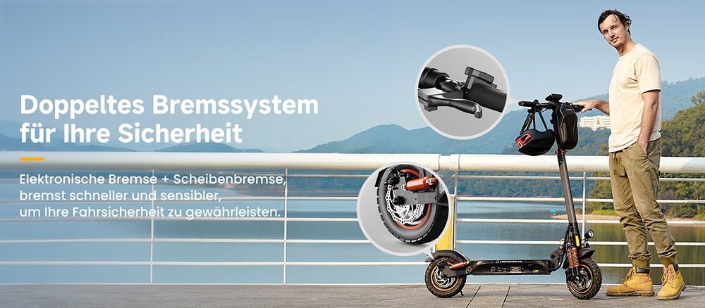 CIRCOOTER M2 Elektroroller ABE-Version, 500-W-Motor, 48-V-12,5-Ah-Akku, 10-Zoll-Reifen, 20 km/h H&ouml;chstgeschwindigkeit, 60&ndash;70 km Reichweite, Scheibenbremse + elektronische Bremse, doppelte Sto&szlig;d&auml;mpfung, APP-Steuerung