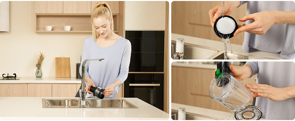 Vactidy V9 Cordless Vacuum Cleaner, 25KPa Suction, 1L Dustbin, 5 Layers Filtration System, One-Button Emptying, LED Touch Panel, Bright LED Headlights, Up to 45min Runtime