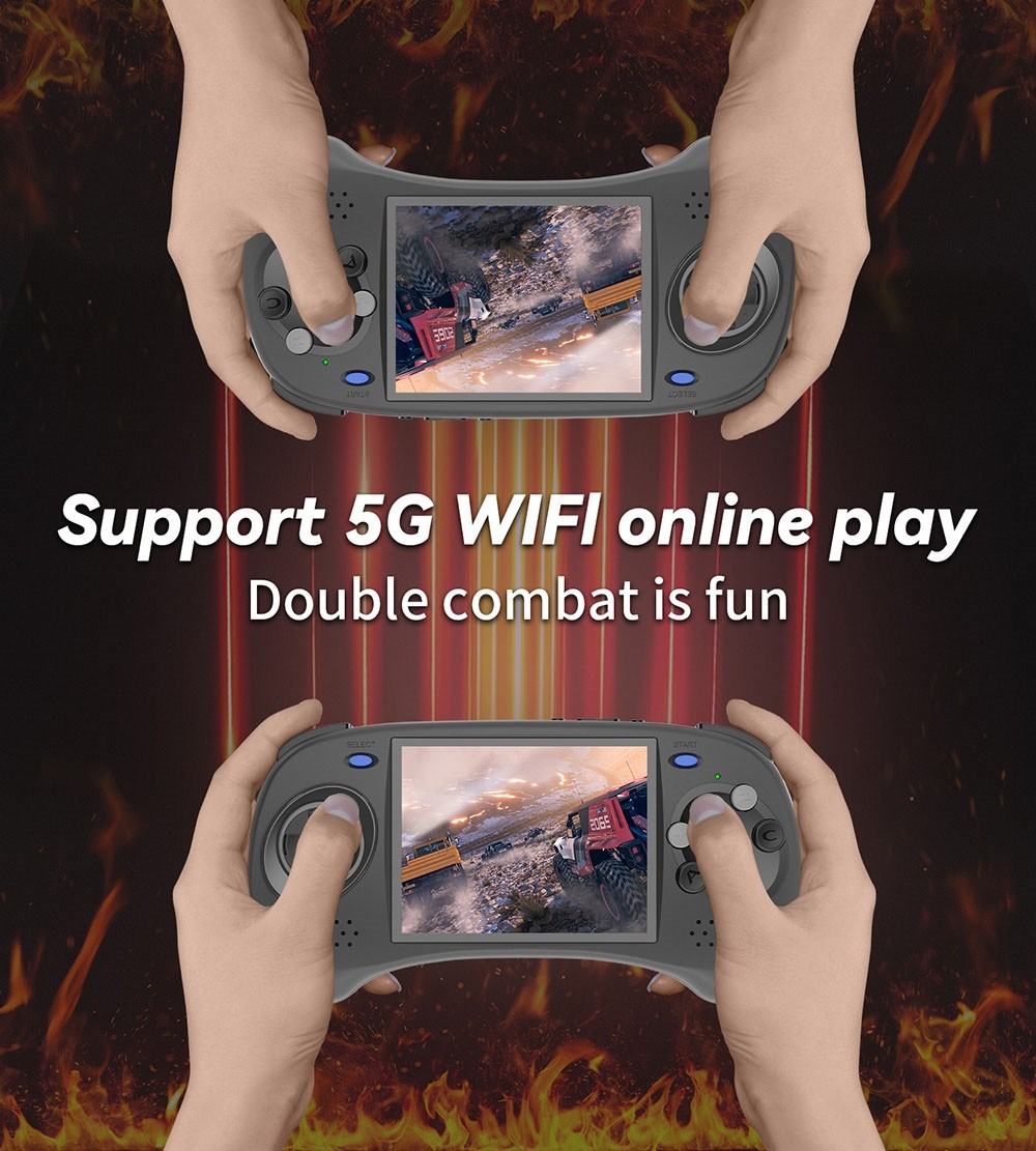 Refurbished ANBERNIC RG ARC-D Game Console, Touch Screen, 128GB TF Card, 32GB Android 16GB Linux, 2GB LPDDR4, HDMI Output - Black