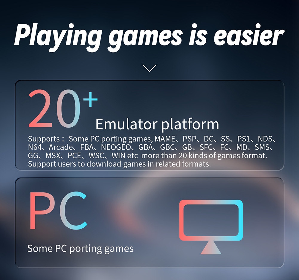 Refurbished ANBERNIC RG ARC-S Game Console, 128GB TF Card, 16GB Linux, 1GB LPDDR4, HDMI Output - Transparent Black