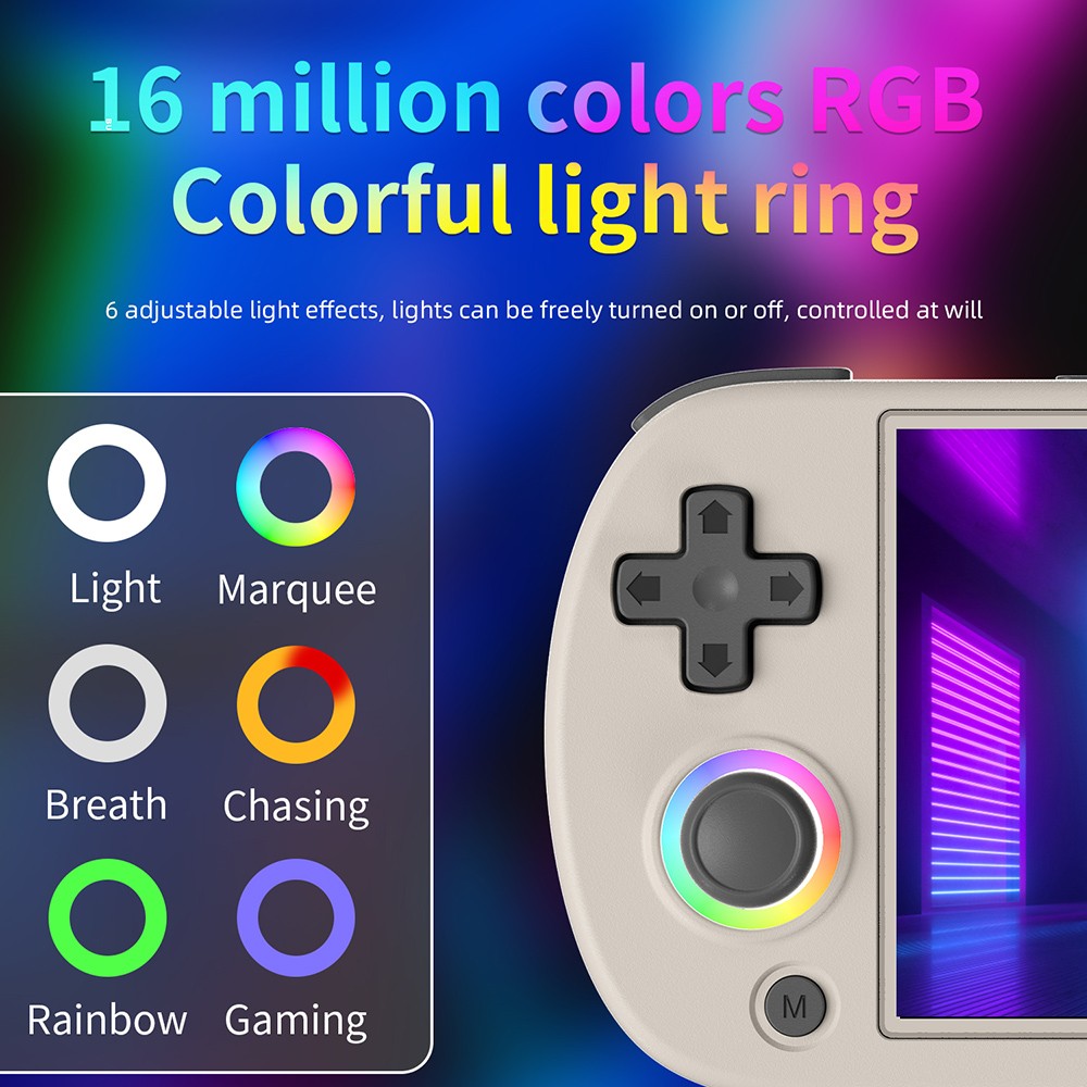 Refurbished ANBERNIC RG40XX H Retro Game Console with RGB Light, 32GB+256GB TF Card with 16000+ Games, LPDDR4 1GB, 640*480P IPS Screen, 3200mAh Battery for 6 Hours Autonomy, Linux OS, 5G Wifi Bluetooth, Moonlight Streamin - Grey