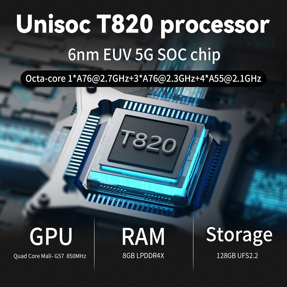 Refurbished ANBERNIC RG556 Game Console, Android 13, 8GB RAM, 128GB Storage, 128GB TF Card, 4423 Games, Moonlight Streaming - Transparent Blue