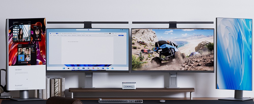 AOOSTAR GEM12 Max Mini PC, AMD Ryzen 9 6900HX 8 Core Up to 4.9GHz, 32GB DDR5 RAM 1TB PCle 4.0 SSD, HDMI 2.1 + DP 1.4+ USB 4 + Type-C 4K 120Hz Four Screen Display, WiFi 6 Bluetooth 5.2, 2*2.5G LAN, 2*USB3.2 2*USB2.0 1*Oculink - Silver