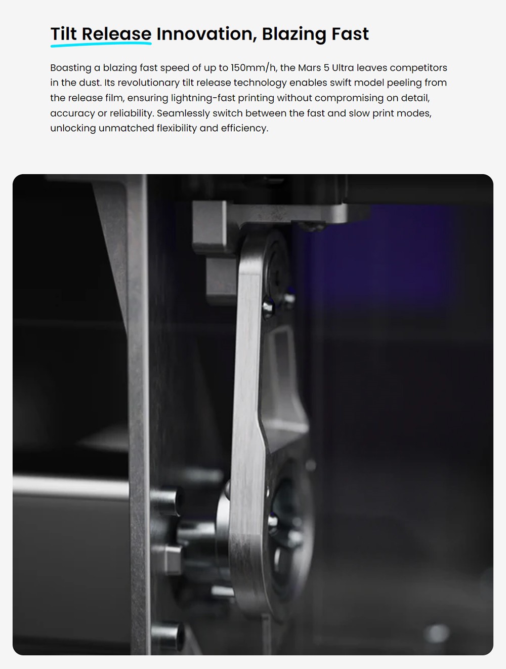 Refurbished Elegoo Mars 5 Ultra Resin 3D Printer, Smart Mechanical Sensor, 7-inch 9K Mono LCD, 150mm/h Printing Speed, AI Camera, Auto-Leveling, Dual Pour Spouts Resin Tank, WiFi Transfer, 153.36*77.76*165mm (6.04 x 3.06 x 6.49inch)