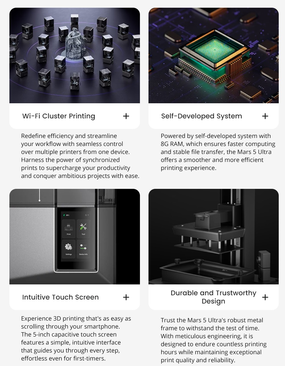 Refurbished Elegoo Mars 5 Ultra Resin 3D Printer, Smart Mechanical Sensor, 7-inch 9K Mono LCD, 150mm/h Printing Speed, AI Camera, Auto-Leveling, Dual Pour Spouts Resin Tank, WiFi Transfer, 153.36*77.76*165mm (6.04 x 3.06 x 6.49inch)