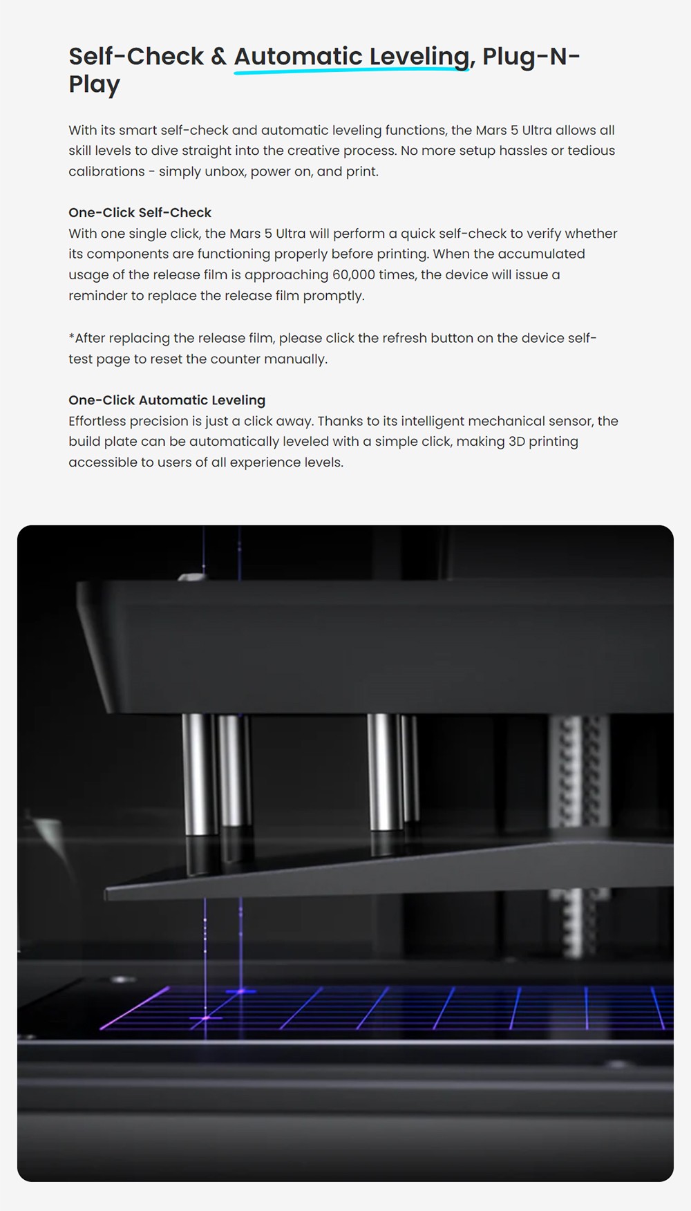 Refurbished Elegoo Mars 5 Ultra Resin 3D Printer, Smart Mechanical Sensor, 7-inch 9K Mono LCD, 150mm/h Printing Speed, AI Camera, Auto-Leveling, Dual Pour Spouts Resin Tank, WiFi Transfer, 153.36*77.76*165mm (6.04 x 3.06 x 6.49inch)