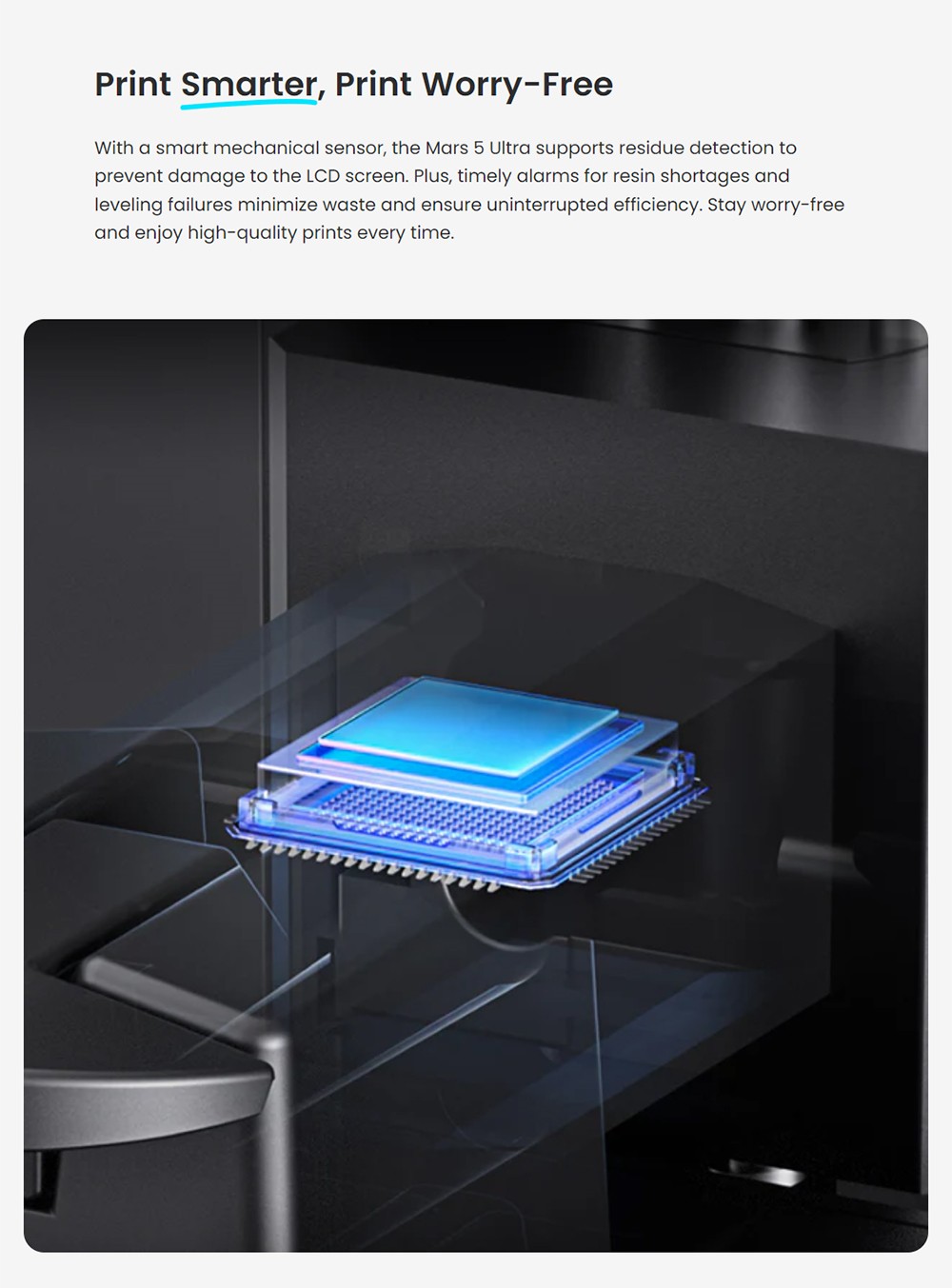 Refurbished Elegoo Mars 5 Ultra Resin 3D Printer, Smart Mechanical Sensor, 7-inch 9K Mono LCD, 150mm/h Printing Speed, AI Camera, Auto-Leveling, Dual Pour Spouts Resin Tank, WiFi Transfer, 153.36*77.76*165mm (6.04 x 3.06 x 6.49inch)