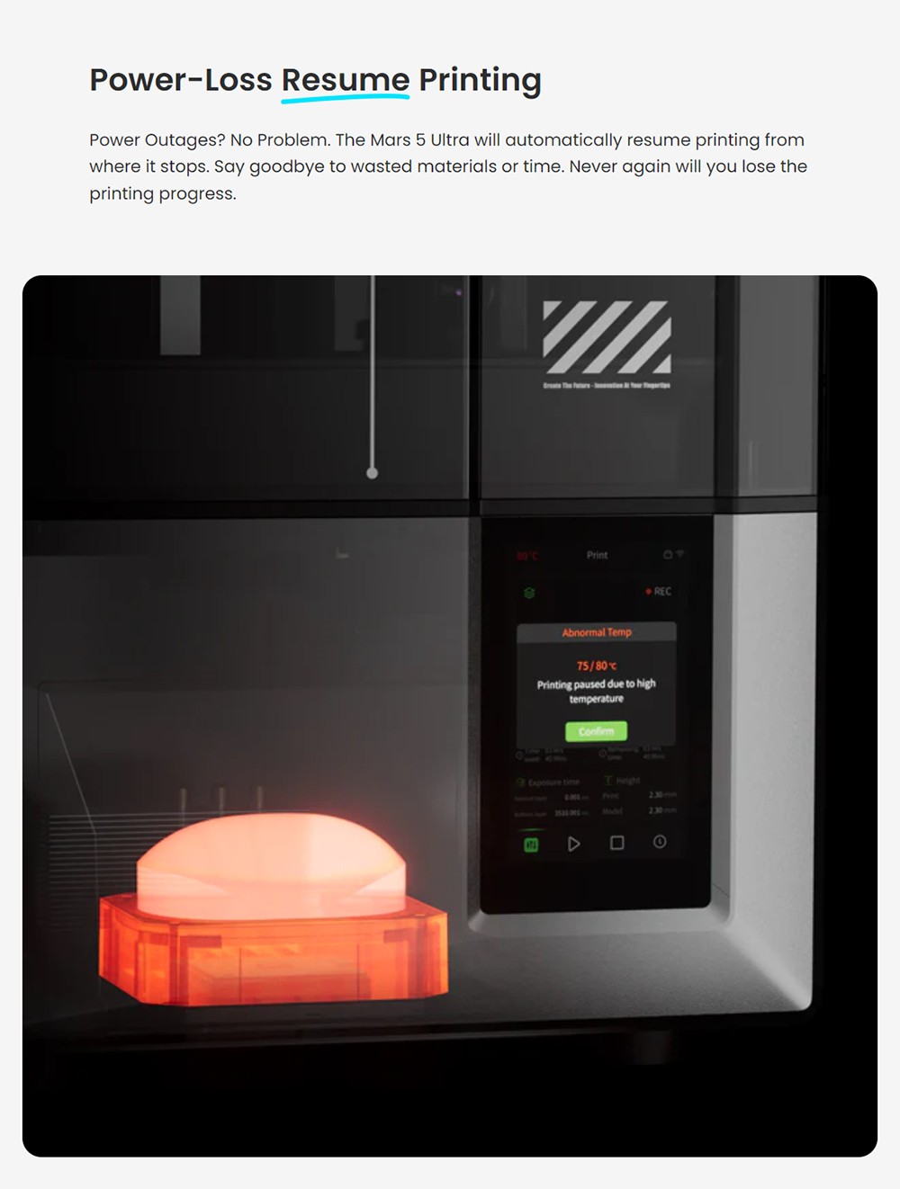 Refurbished Elegoo Mars 5 Ultra Resin 3D Printer, Smart Mechanical Sensor, 7-inch 9K Mono LCD, 150mm/h Printing Speed, AI Camera, Auto-Leveling, Dual Pour Spouts Resin Tank, WiFi Transfer, 153.36*77.76*165mm (6.04 x 3.06 x 6.49inch)