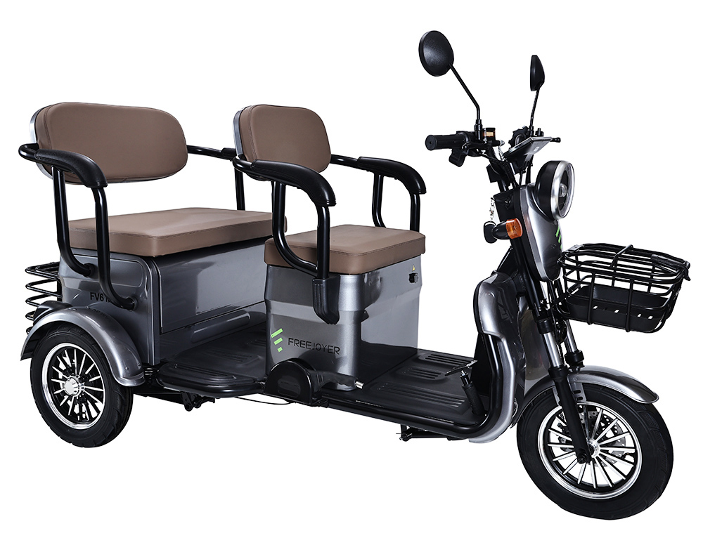 Freejoyer FV6 Max Electric Tricycle, 1800W Motor, 72V 20Ah Battery, 10*3 inch Tire, 25km/h Max Speed, 60km Range, Front Disc Brake & Rear Drum Brake, Hydraulic Front Fork - Grey