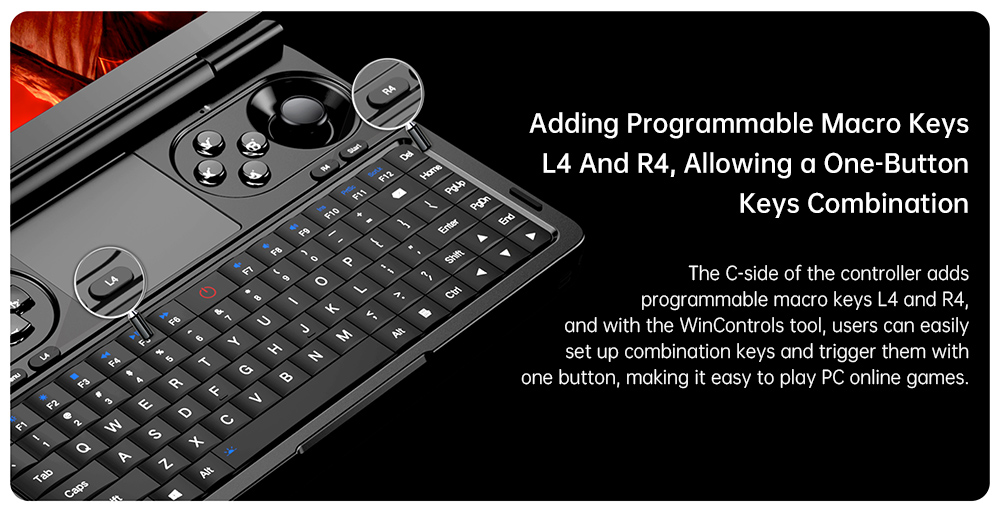 GPD WIN Mini (2025) Handheld Game Console, 7'' 1920x1080 Screen, AMD Ryzen AI 9 HX 370 12 Cores Max 5.1GHz, 120Hz, 32GB LPDDR5x RAM 2TB SSD, WiFi6E Bluetooth5.3, Hyper-Linear Speakers, 1*USB4, 1*USB3.2 Type-C, 1*USB Type-A, 1*MicroSD - Black, EU Plug