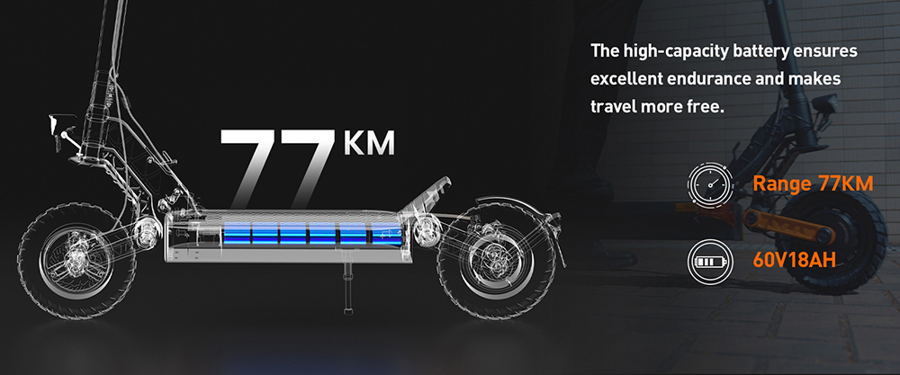 Joyor S10-S-Z Foldable Electric Scooter, 1000W*2 Motor, 60V 18AH Battery, 10-inch Off-road Tires, 25km/h Max Speed, 77km Range, Dual Hydraulic Brakes, Front & Rear Shock Absorber, 6 Lights System