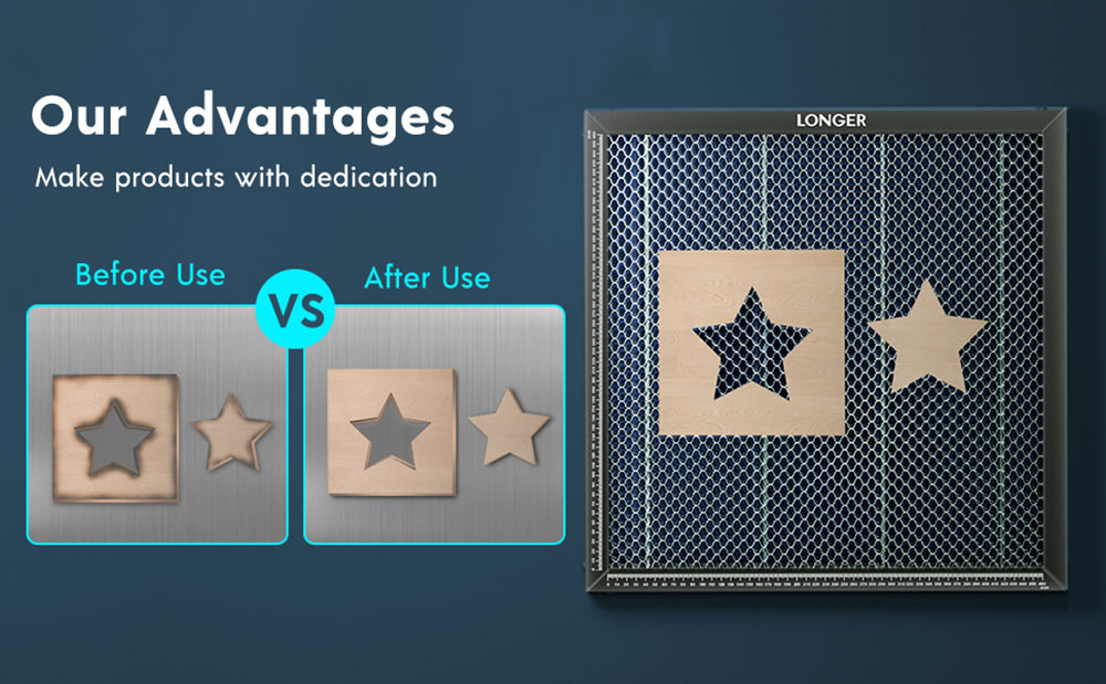 Longer Honeycomb Laser Bed 440*440*22mm