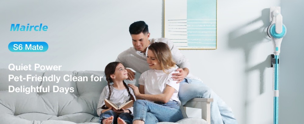 MOOSOO S6 Kabelloser Stabstaubsauger, 18 kPa starke Saugkraft, 40 Min. Laufzeit, 1-Liter-Staubbeh&auml;lter, Aufladen &uuml;ber Typ C, 5-stufige HEPA-Filterung