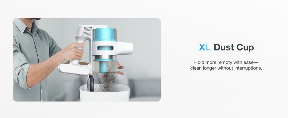 MOOSOO S6 Kabelloser Stabstaubsauger, 18 kPa starke Saugkraft, 40 Min. Laufzeit, 1-Liter-Staubbeh&auml;lter, Aufladen &uuml;ber Typ C, 5-stufige HEPA-Filterung