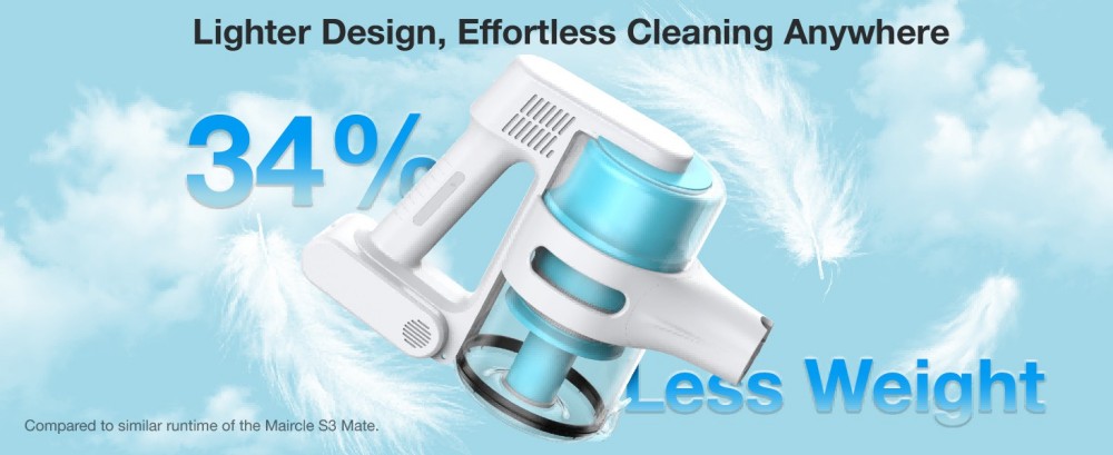 MOOSOO S6 Kabelloser Stabstaubsauger, 18 kPa starke Saugkraft, 40 Min. Laufzeit, 1-Liter-Staubbeh&auml;lter, Aufladen &uuml;ber Typ C, 5-stufige HEPA-Filterung