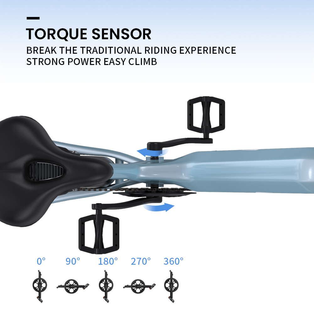 ONESPORT OT05 V&eacute;lo &eacute;lectrique, cadre en aluminium de 27,5 pouces, moteur ANANDA de 250 W, batterie 36 V 18,2 Ah, vitesse maximale de 25 km/h, autonomie de 60 &agrave; 120 km, frein &agrave; disque &agrave; huile, Shimano 7 vitesses, capteur de couple - Bleu brillant