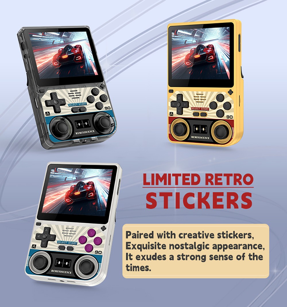 Powkiddy V20 Handheld Game Console, 128GB TF Card, 3.5 inch IPS Screen, Open Source Linux System, 64-bit 3D Simulators, 10 Hours Playtime - Black