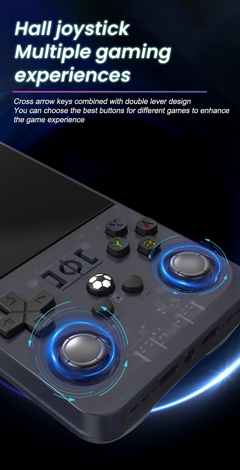 R36 Max Handheld Game Console, 128GB TF Card with 30000 Games, 4.0 inch IPS Screen, Open Source Linux, 30+ Emulator, 6 Hours Playtime - Black