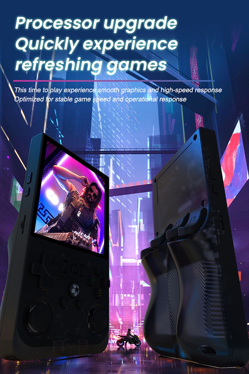 R36 Max Handheld Game Console, 64GB TF Card with 20000 Games, 4.0 inch IPS Screen, Open Source Linux, 30+ Emulator, 6 Hours Playtime - Grey