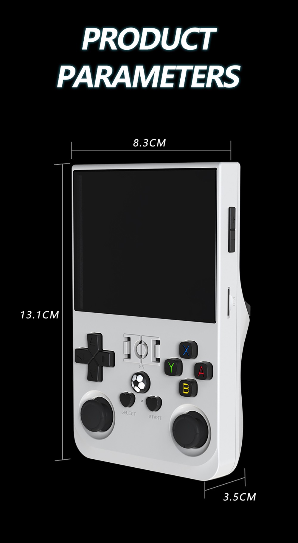 R36 Pro Handheld Game Console, 64GB TF Card with 20000 Games, Open Source Linux, 3.5-inch IPS Screen, 30+ Emulators, 6 Hours Battery Life - Blue